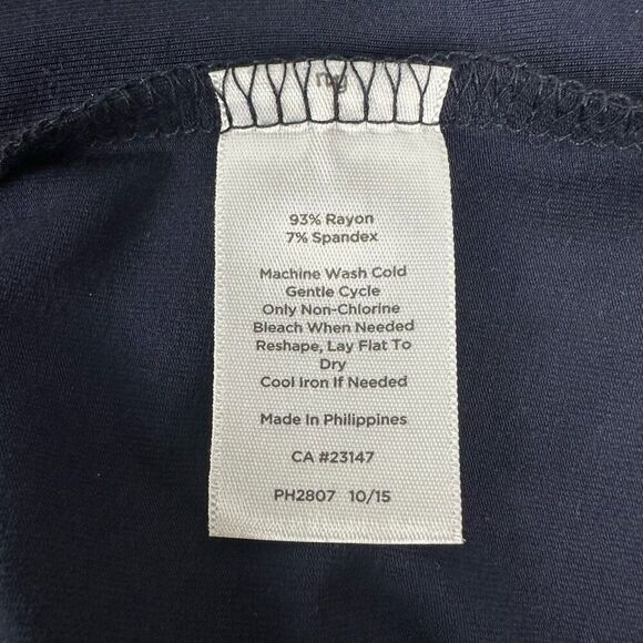 Talbots Navy Cap Sleeve 2X Petite Top Double Layer Front - Picture 4 of 4